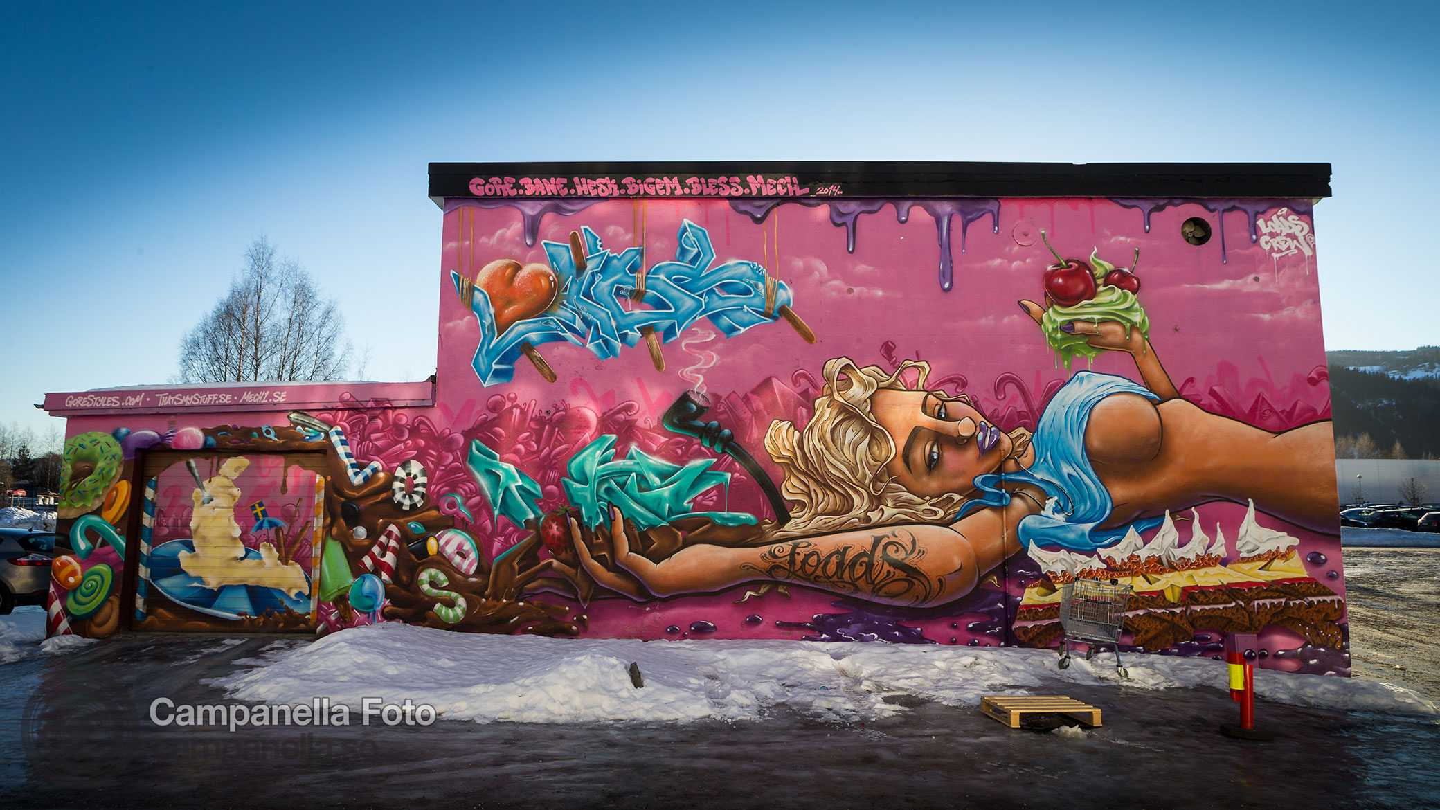Street art mural in Lillehammer, Norway