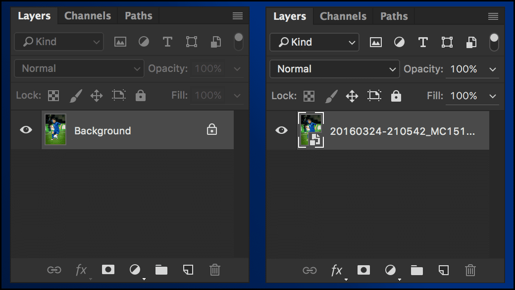 Difference in Photoshop between image and smart object