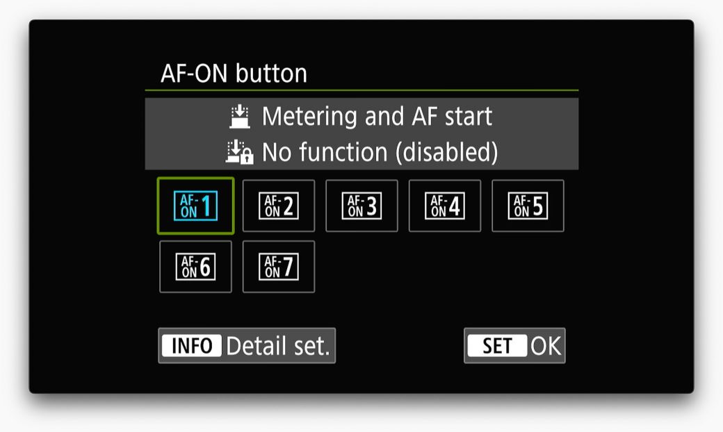 Customizing the AF-On button on the Canon EOS R1